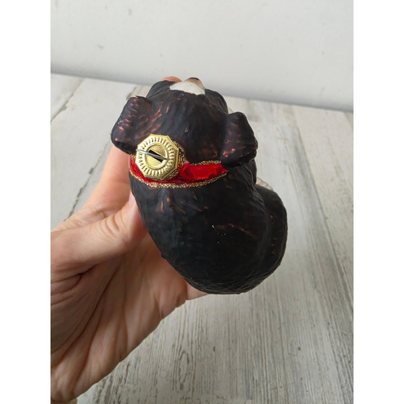 Glass soccer puppy dog ornament glitter cocker spaniel Xmas tree - Picture 6 of 8